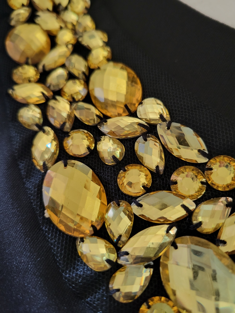 Bisou Bisou Gold Crystal Neckline...